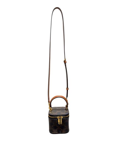 CELINE（セリーヌ）CELINE (セリーヌ) トリオンフ ミニ バニティケース/Triomphe Mini Vanity Case ブラウン サイズ:ミニの古着・服飾アイテム