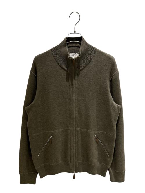 HERMES（エルメス）HERMES (エルメス) Driver's knit/ドライバーズニット ブラウン サイズ:Lの古着・服飾アイテム