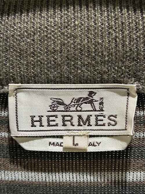 HERMES（エルメス）HERMES (エルメス) Driver's knit/ドライバーズニット ブラウン サイズ:Lの古着・服飾アイテム