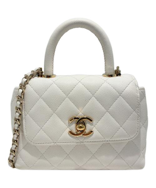 CHANEL（シャネル）CHANEL (シャネル) ココハンドル ミニショルダーバッグ/CHANEL Coco Handle Extra Mini Chain Clutch ホワイトの古着・服飾アイテム