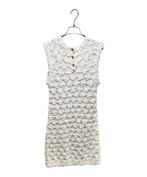 CHANEL（シャネル）CHANEL (シャネル) Dress with sleeveless inner layer/ノースリーブインナー付ワンピース/P79132K11416 ホワイト サイズ:36の古着・服飾アイテム