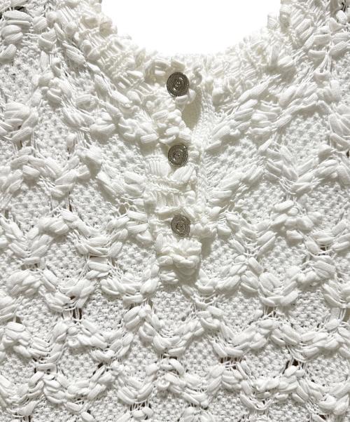 CHANEL（シャネル）CHANEL (シャネル) Dress with sleeveless inner layer/ノースリーブインナー付ワンピース/P79132K11416 ホワイト サイズ:36の古着・服飾アイテム