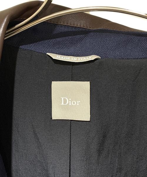 Dior（ディオール）Dior (ディオール) レザーカラーブルゾンジャケット/Colored leather blouson jacket/693C215A0133 C450 ネイビー サイズ:52の古着・服飾アイテム