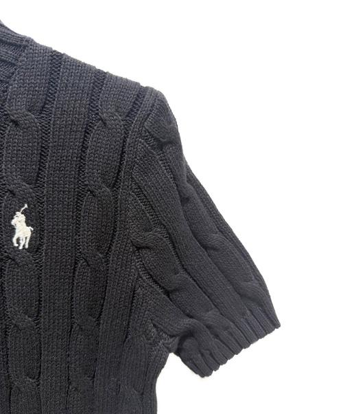 RALPH LAUREN（ラルフローレン）RALPH LAUREN (ラルフローレン) コットンショートスリーブセーター ブラック サイズ:Sの古着・服飾アイテム