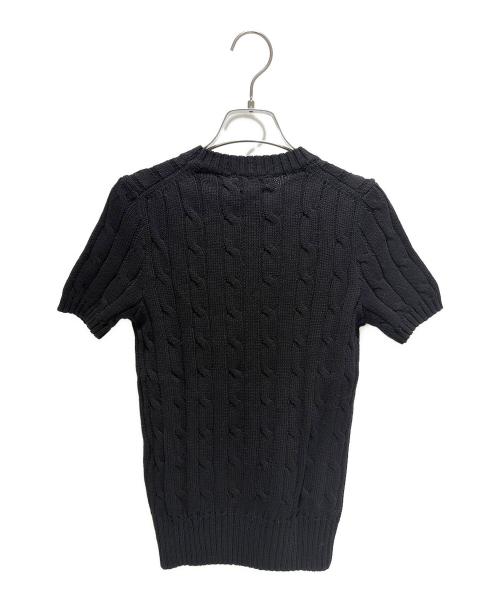 RALPH LAUREN（ラルフローレン）RALPH LAUREN (ラルフローレン) コットンショートスリーブセーター ブラック サイズ:Sの古着・服飾アイテム