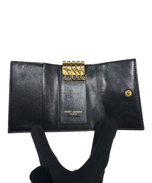 Saint Laurent Paris（サンローランパリ）Saint Laurent Paris (サンローランパリ) YSLロゴ キーケース ブラックの古着・服飾アイテム