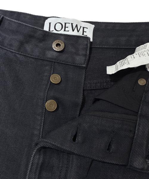LOEWE（ロエベ）LOEWE (ロエベ) アナグラム バギーデニムパンツ ブラック サイズ:46の古着・服飾アイテム
