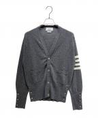 Thom Browneトムブラウン）の古着「Classic Cashmere 4-Bar V-Neck Cardigan/クラシック カシミヤ 4-BAR Vネック カーディガン/MKC001A-00011」｜グレー