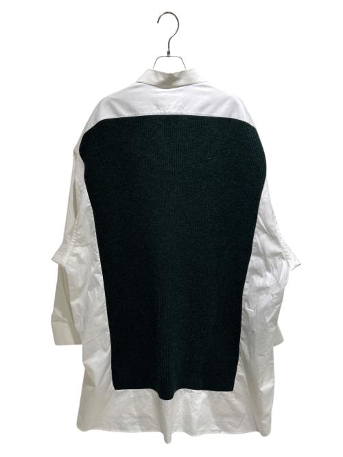 Maison Margiela（メゾンマルジェラ）Maison Margiela (メゾンマルジェラ) 長袖ニットシャツドレス Spliced/S51DL0381 S43001 ホワイト×グリーン サイズ:XXSの古着・服飾アイテム