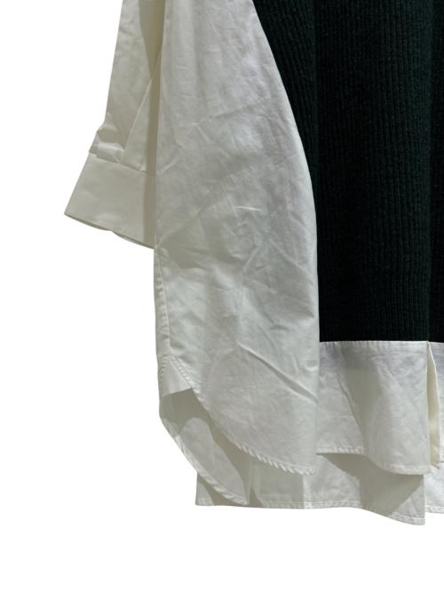 Maison Margiela（メゾンマルジェラ）Maison Margiela (メゾンマルジェラ) 長袖ニットシャツドレス Spliced/S51DL0381 S43001 ホワイト×グリーン サイズ:XXSの古着・服飾アイテム