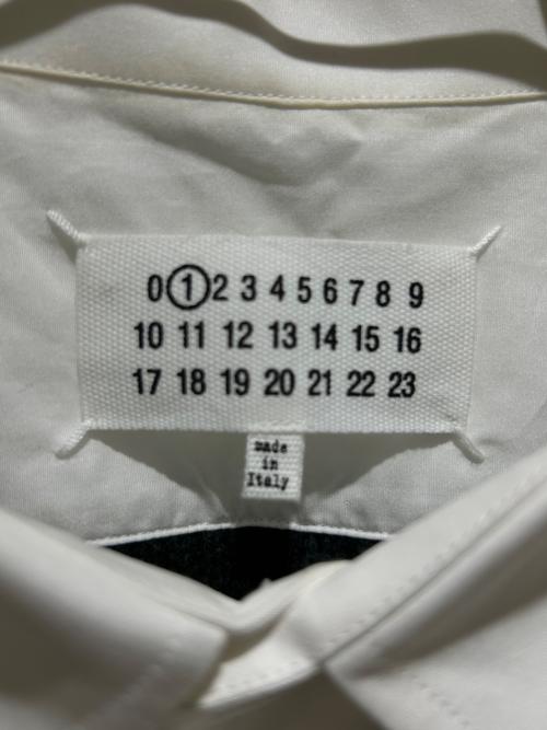 Maison Margiela（メゾンマルジェラ）Maison Margiela (メゾンマルジェラ) 長袖ニットシャツドレス Spliced/S51DL0381 S43001 ホワイト×グリーン サイズ:XXSの古着・服飾アイテム