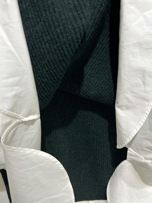 Maison Margiela（メゾンマルジェラ）Maison Margiela (メゾンマルジェラ) 長袖ニットシャツドレス Spliced/S51DL0381 S43001 ホワイト×グリーン サイズ:XXSの古着・服飾アイテム