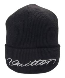 LOUIS VUITTON（ルイ ヴィトン）の古着「ビーニーシグネチャー/Beanie Signature/M5330A」｜ブラック×ホワイト