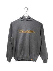 LOUIS VUITTON（ルイ ヴィトン）の古着「Signature Double-Faced Cashmere Hoodie/シグネチャーダブルフェイスカシミヤフーティー/1AJSNT」｜グレー×イエロー