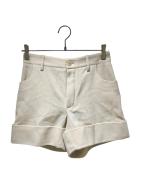 LOUIS VUITTONルイ ヴィトン）の古着「カフドウールカシミヤショートパンツ//Cuffed Wool-Cashmere Shorts/1AK0P0」｜アイボリー