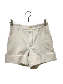 LOUIS VUITTON（ルイ ヴィトン）の古着「カフドウールカシミヤショートパンツ//Cuffed Wool-Cashmere Shorts/1AK0P0」｜アイボリー