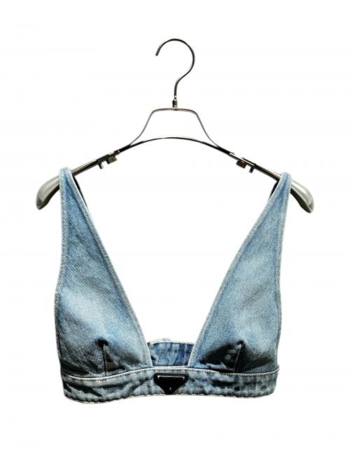 PRADA（プラダ）PRADA (プラダ) トライアングルロゴブラレットビスチェ/GFT011 インディゴ サイズ:38の古着・服飾アイテム