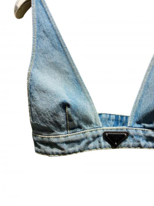 PRADA（プラダ）PRADA (プラダ) トライアングルロゴブラレットビスチェ/GFT011 インディゴ サイズ:38の古着・服飾アイテム