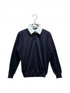 PRADAプラダ）の古着「ニットポロシャツ/DNA00T S000/2024年」｜ネイビー