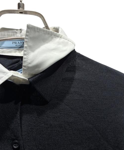 PRADA（プラダ）PRADA (プラダ) ニットポロシャツ ブラック サイズ:36の古着・服飾アイテム