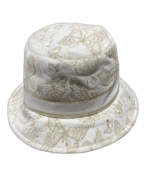 Christian Dior（クリスチャン ディオール）Christian Dior (クリスチャン ディオール) ハット/バケットハット/ロゴハット/41DTM923X131 ホワイト×ゴールド サイズ:57の古着・服飾アイテム