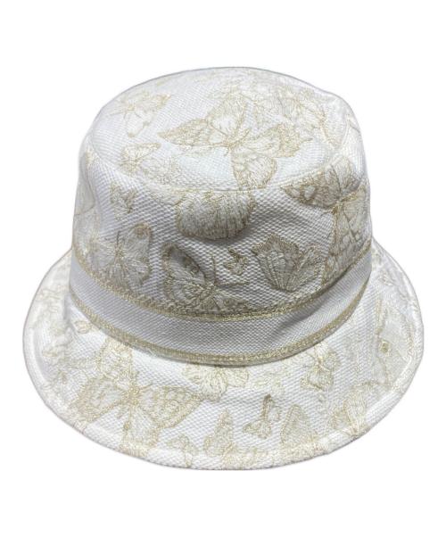Christian Dior（クリスチャン ディオール）Christian Dior (クリスチャン ディオール) ハット/バケットハット/ロゴハット/41DTM923X131 ホワイト×ゴールド サイズ:57の古着・服飾アイテム