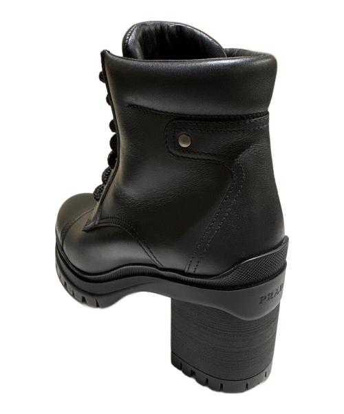 PRADA（プラダ）PRADA (プラダ) コンバットレザーレースアップブーツ ブラック サイズ:35 1/2の古着・服飾アイテム