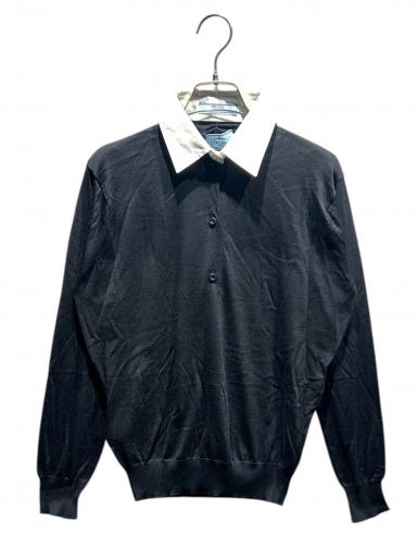 中古・古着通販】PRADA (プラダ) ウールニット/DNA00T ネイビー サイズ