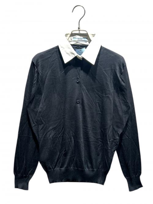 PRADA（プラダ）PRADA (プラダ) ウールニット/DNA00T ネイビー サイズ:36 未使用品の古着・服飾アイテム