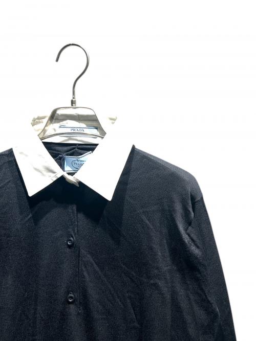 PRADA（プラダ）PRADA (プラダ) ウールニット/DNA00T ネイビー サイズ:36 未使用品の古着・服飾アイテム