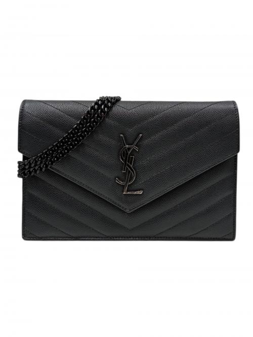 Saint Laurent Paris（サンローランパリ）Saint Laurent Paris (サンローランパリ) カサンドラ エンベロープ チェーンウォレット/バッグ/鞄/393953 ブラック サイズ:-の古着・服飾アイテム