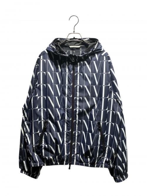 VALENTINO（ヴァレンティノ）VALENTINO (ヴァレンティノ) VLTNロゴナイロンジャケット ネイビー サイズ:Mの古着・服飾アイテム