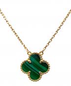 VAN CLEEF & ARPELSヴァンクリーフ＆アーペル）の古着「ヴィンテージアルハンブラネックレス/K18YG×マラカイト/5.3g」