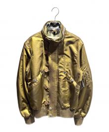 BURBERRY（バーバリー）の古着「スタンドカラーミリタリージャケット」｜オリーブ
