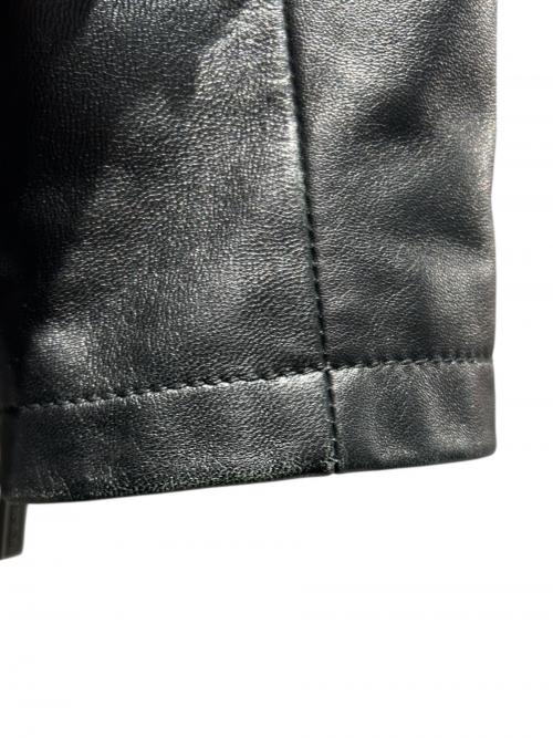 a.testoni（アテストーニ）a.testoni (アテストーニ) レザー切替ジャケット ブラック サイズ:48の古着・服飾アイテム