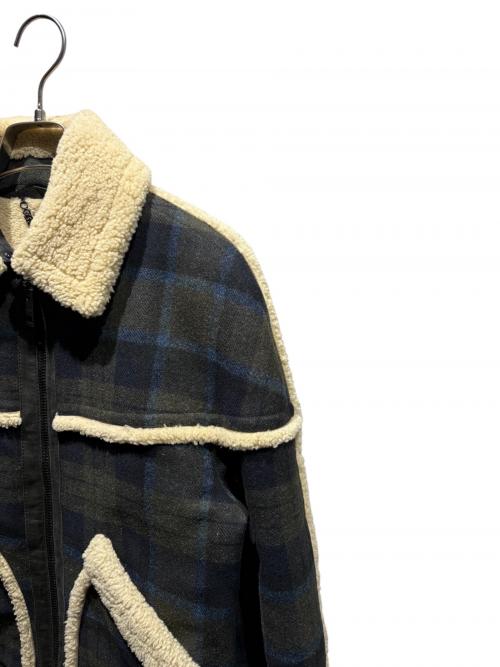BURBERRY PRORSUM（バーバリープローサム）BURBERRY PRORSUM (バーバリープローサム) リアルムートンジャケット グリーン サイズ:48の古着・服飾アイテム