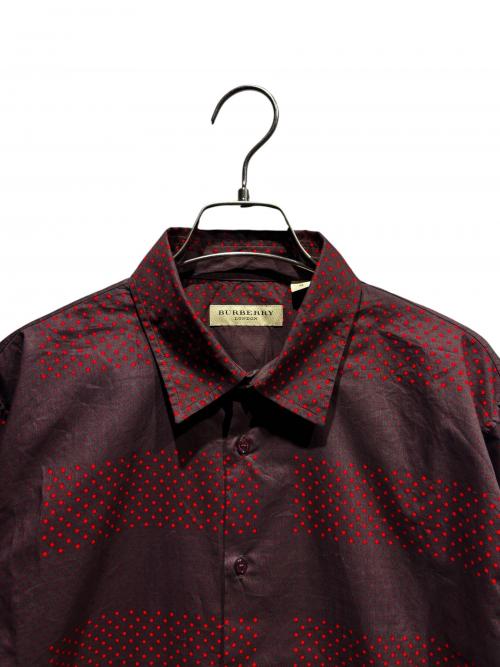 BURBERRY LONDON（バーバリーロンドン）BURBERRY LONDON (バーバリーロンドン) 総柄シャツ ブラウン×レッド サイズ:Lの古着・服飾アイテム