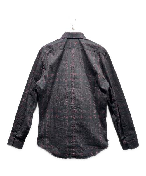 BURBERRY LONDON（バーバリーロンドン）BURBERRY LONDON (バーバリーロンドン) 総柄シャツ ブラック×パープル サイズ:Mの古着・服飾アイテム