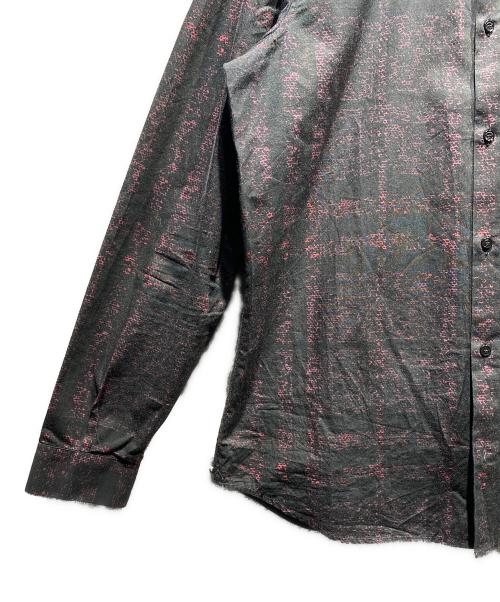 BURBERRY LONDON（バーバリーロンドン）BURBERRY LONDON (バーバリーロンドン) 総柄シャツ ブラック×パープル サイズ:Mの古着・服飾アイテム