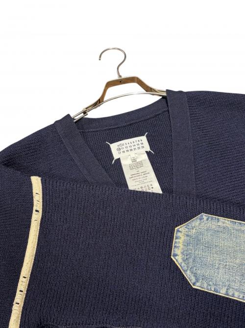 Maison Margiela（メゾンマルジェラ）Maison Margiela (メゾンマルジェラ) エルボーパッチカーディガン ネイビー サイズ:Mの古着・服飾アイテム