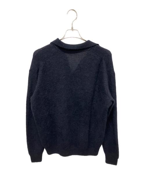 AURALEE（オーラリー）AURALEE (オーラリー) BABY SURI ALPACA SHEER KNIT SKIPPER POLO ブラック サイズ:4の古着・服飾アイテム