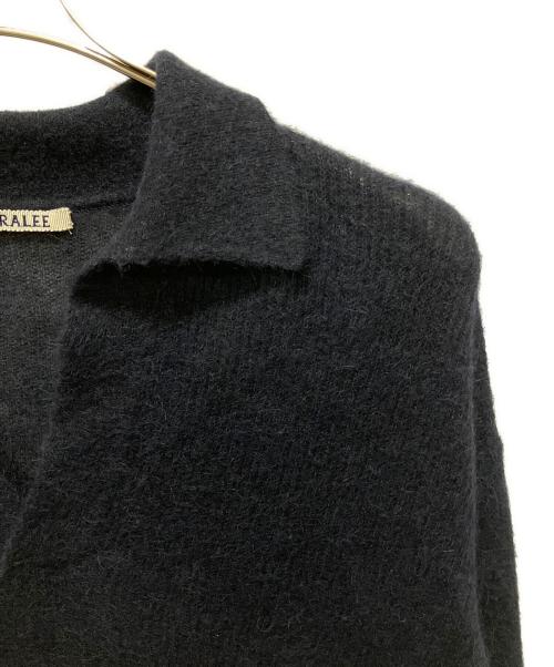 AURALEE（オーラリー）AURALEE (オーラリー) BABY SURI ALPACA SHEER KNIT SKIPPER POLO ブラック サイズ:4の古着・服飾アイテム