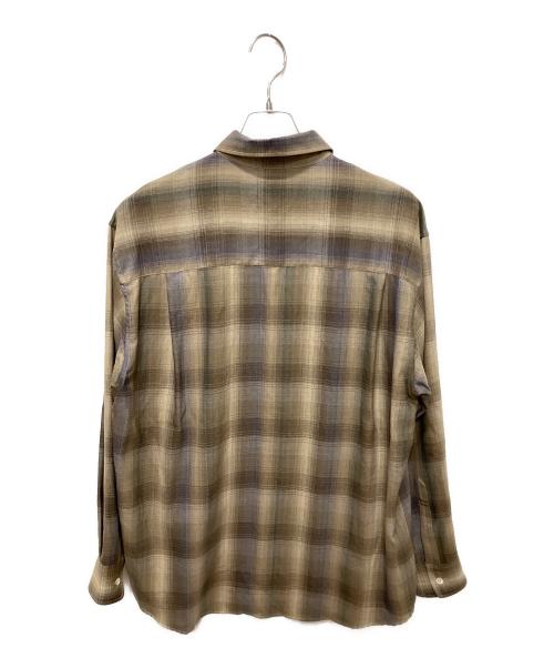 AURALEE（オーラリー）AURALEE (オーラリー) SUPER LIGHT WOOL CHECK SHIRT/チェックシャツ ベージュ×グレー サイズ:4の古着・服飾アイテム