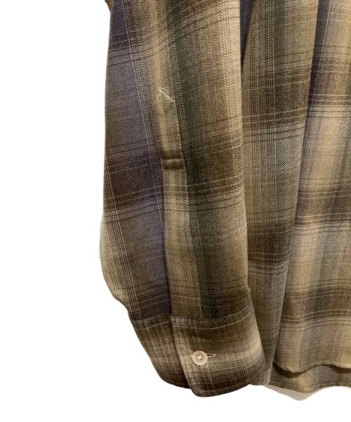 AURALEE（オーラリー）AURALEE (オーラリー) SUPER LIGHT WOOL CHECK SHIRT/チェックシャツ ベージュ×グレー サイズ:4の古着・服飾アイテム