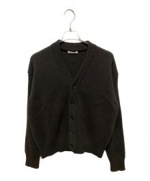 AURALEE（オーラリー）の古着「ニットカーディガン/	FRENCH MERINO RIB KNIT CARDIGAN」｜ブラウン
