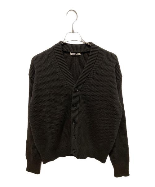 AURALEE（オーラリー）AURALEE (オーラリー) ニットカーディガン/	FRENCH MERINO RIB KNIT CARDIGAN ブラウン サイズ:4の古着・服飾アイテム