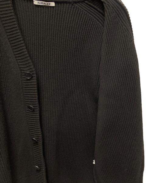 AURALEE（オーラリー）AURALEE (オーラリー) ニットカーディガン/	FRENCH MERINO RIB KNIT CARDIGAN ブラウン サイズ:4の古着・服飾アイテム