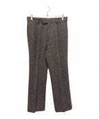 AURALEEオーラリー）の古着「LAMA SHETLAND WOOL TWEED SLACKS」｜ベージュ×ブラック
