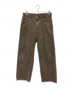 AURALEEオーラリー）の古着「PIGMENT DYED FINX CORDUROY WIDE 5P PANTS　コーデュロイ素材　5ポケットパンツ」｜ブラウン