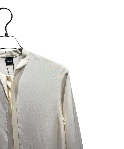 BOSS（ボス）BOSS (ボス) シースルーシルクリボンブラウス アイボリー サイズ:36の古着・服飾アイテム